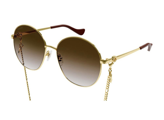 Gucci GG1090SA 002 Gold/Brown Gradient with Gold Chain