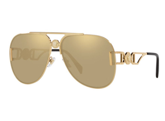 Versace VE2255 100203 Gold/Clear Mirror Real Yellow Gold Plated