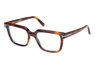 Tom Ford FT5889-B 053 Havana/Clear/Blue-Light Block Lens 53mm