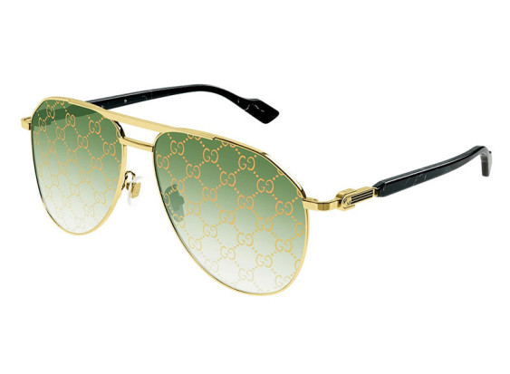 Gucci GG1220S 004 Gold/Green with Pattern