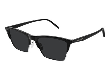 Saint Laurent SL767 002 Shiny Black/Silver/Dark Grey