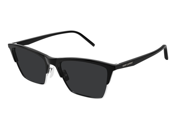 Saint Laurent SL767 002 Shiny Black/Silver/Dark Grey