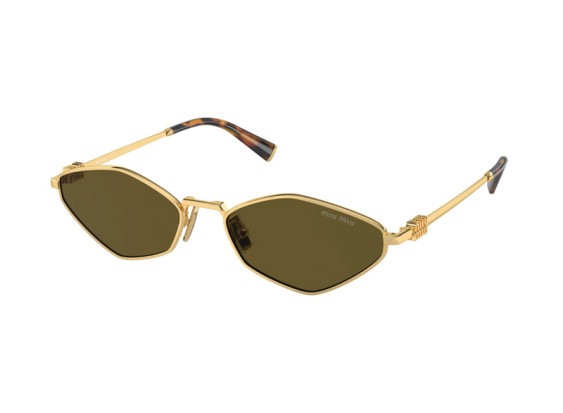 Miu Miu MU56ZS 5AK09Z Gold/Dark Brown