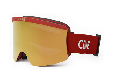 Celine CL40302U SKI MASK 67C Matte Red/Gold Mirror