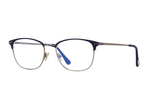 Tom Ford FT5750-B 091 Matte Blue/Shiny Dark Ruthenium/Clear Blue Light Block 54mm