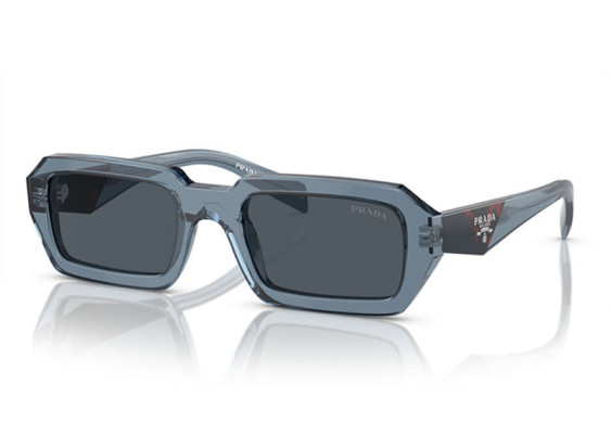 Prada PRA12S 19O70B Transparent Blue/Dark Grey