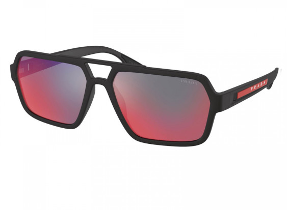 Prada Sport PS01XS DG008F Black Rubber/ Red
