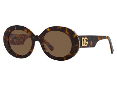 Dolce & Gabbana DG4448F 321773 Havana On White Barrow/Dark Brown