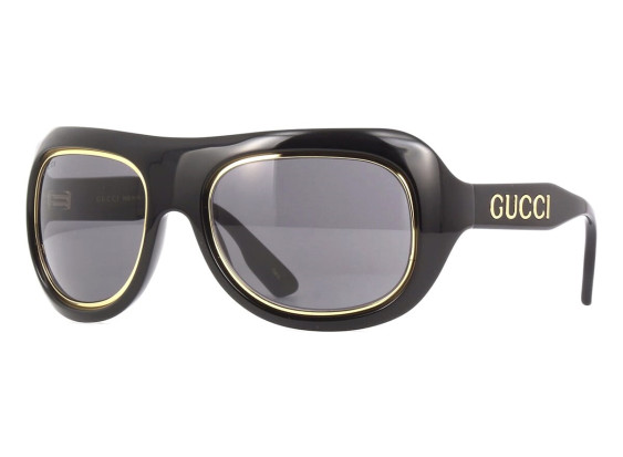 Gucci GG1108S 001 Shiny Black and Gold/Grey