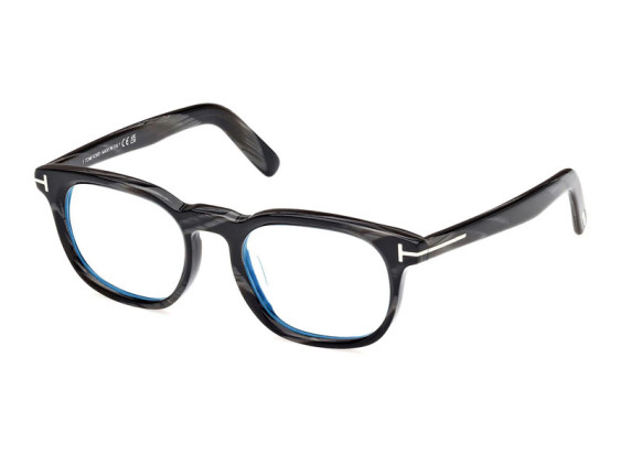 Tom Ford FT5930-D-B 063 Black Horn/Clear Blue Light Block 52mm