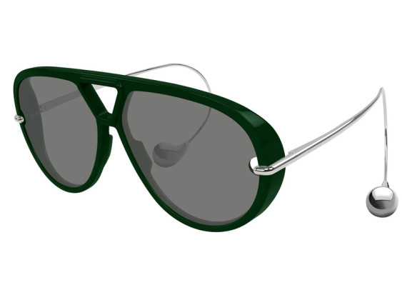 Bottega Veneta BV1273S 008 Dark Green and Silver/Light Grey