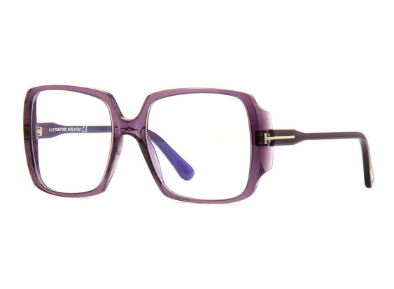 Tom Ford FT5621-B 078 Shiny Purple/Clear Blue Light Block 53mm