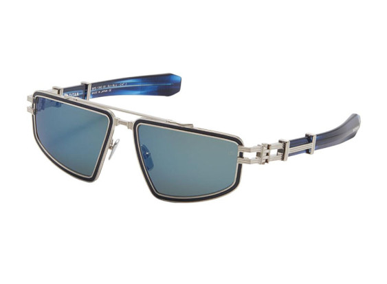 Balmain TITAN BPS-139C Brushed Silver/Blue Swirl/Blue Mirror AR