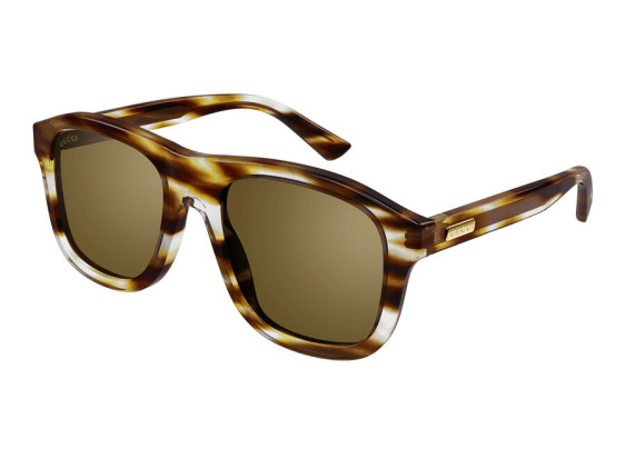 Gucci GG1316S 003 Striated Green Havana/Brown/Flash Gun Metal