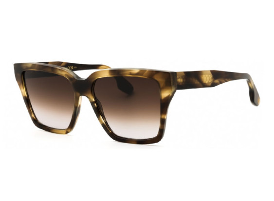 Victoria Beckham VB672S 321 Striped Khaki Havana/Smoke Gradient