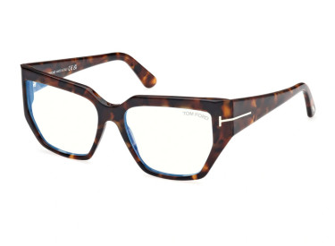 Tom Ford FT5951-B 052 Dark Havana/Clear Blue Light Block Lenses 54mm