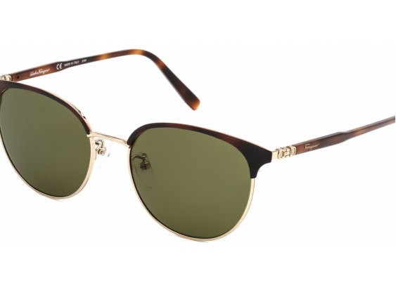 Salvatore Ferragamo SF2201S 723 Gold/Tortoise / Green