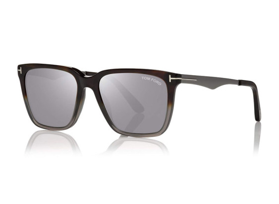 Tom Ford FT0862-F 56C Black with Shiny Dark Ruthenium/Polarized Smoke