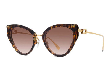 Fendi FE40014U 55F Havana with FF Pattern/Brown Pink Gradient