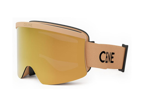 Celine CL40302U SKI MASK 58C Matte Beige/Gold Mirror