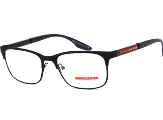 Prada Sport PS52NV 07P1O1 Blue Rubber/Black Rubber 55mm