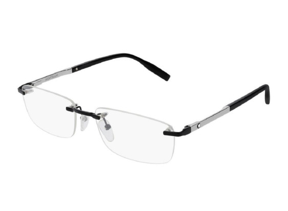 Montblanc MB0023O 001 Black/Silver 57mm