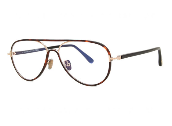 Tom Ford FT5897-B 053 Blonde Havana/Clear Blue Light Block 57mm