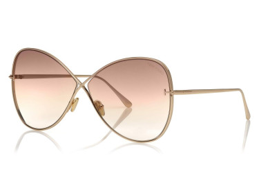 Tom Ford FT0842 28F Rose Gold/Gradient Brown To Light Brown To Sand