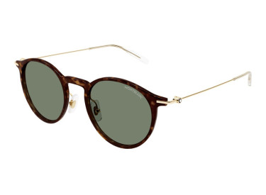 Montblanc MB0097S 007 Havana/Gold/Green