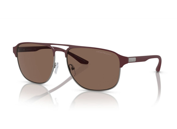 Emporio Armani EA2144 336673 Matte Gunmetal/Burgundy/Dark Brown