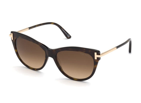 Tom Ford FT0821 52F Shiny Dark Havana with Rose Gold/Gradient Brown