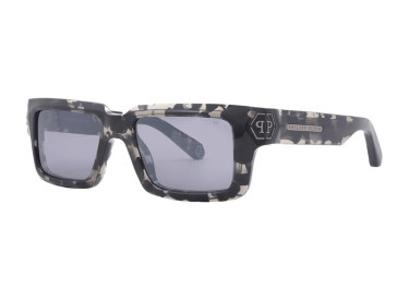 Philipp Plein SPP044M 809X Black Havana/Smoke Mirror