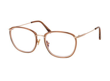 Tom Ford FT5702-B 045 Shiny Transparent Brown/Gold/Clear Blue Light Block 54mm