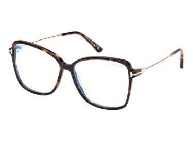 Tom Ford FT5953-B 052 Dark Havana/Clear Blue Light Block 55mm