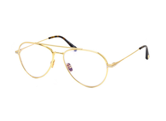 Tom Ford FT5800-B 030 Shiny Deep Gold/Clear Blue Light Block