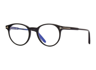 Tom Ford FT5695-F-B 001 Shiny Black/Clear Blue Light Block Lenses 51mm