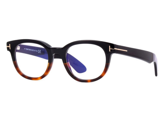 Tom Ford FT5807-B 005 Black with Classic Havana/Clear Blue Light Block 50mm