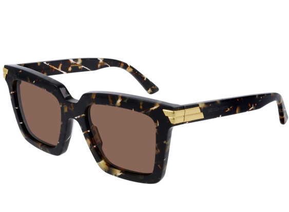 Bottega Veneta BV1005S 007 Cubed Black Havana/Brown