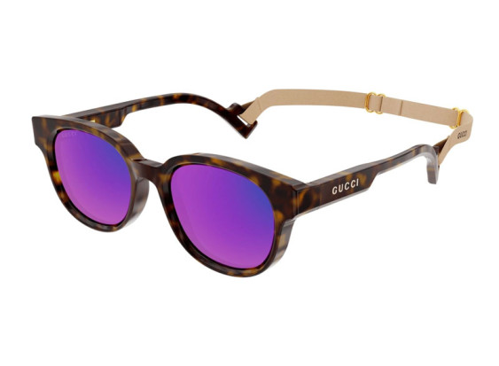 Gucci GG1237SA 004 Havana/Violet Mirror