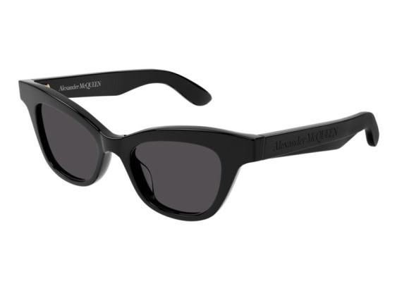 Alexander McQueen AM0381S 001 Shiny Black/Grey