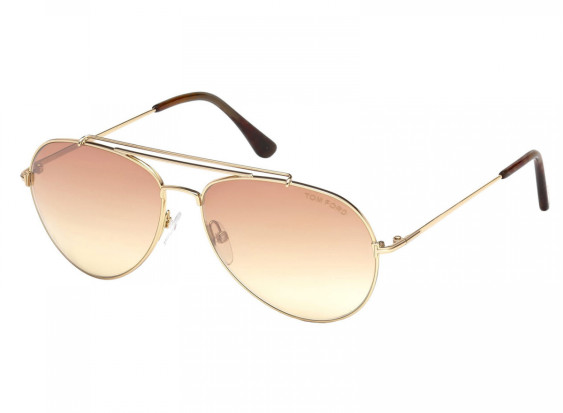Tom Ford FT0497 28Z Shiny Rose Gold / Pink Brown Mirror 58mm