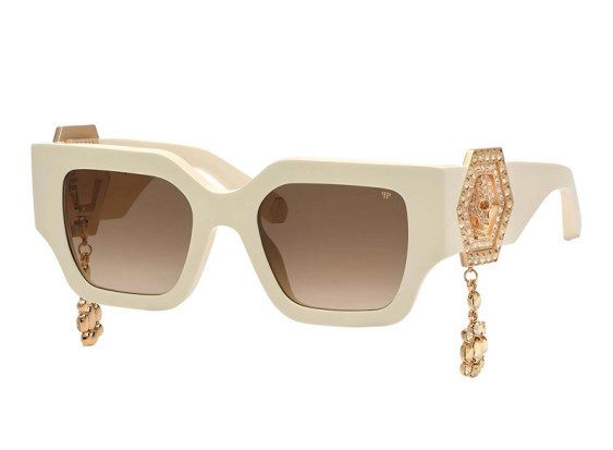 Philipp Plein SPP103S 09ZQ Ivory With Golden Chain/Brown Gradient