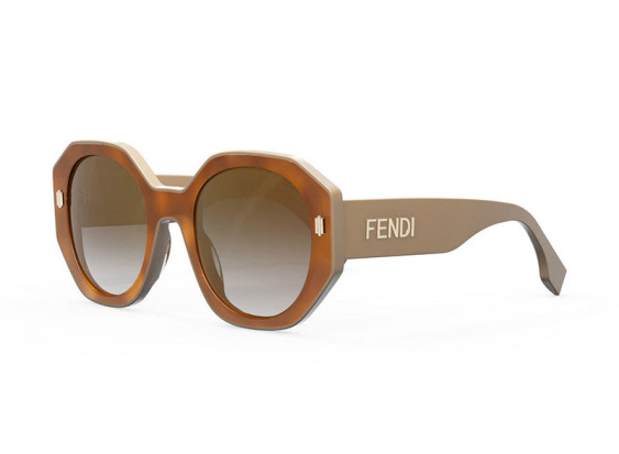 Fendi FE40045I 53F Light Havana/Brown/Brown Gradient Mirror