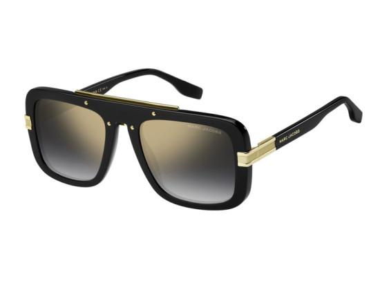 Marc Jacobs MARC 670/S 0807 FQ Shiny Black/Grey Gradient Gold Mirror