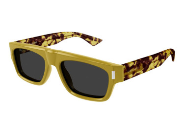 Saint Laurent SL762 004 Shiny Solid Ocra/Spotted Havana/Grey