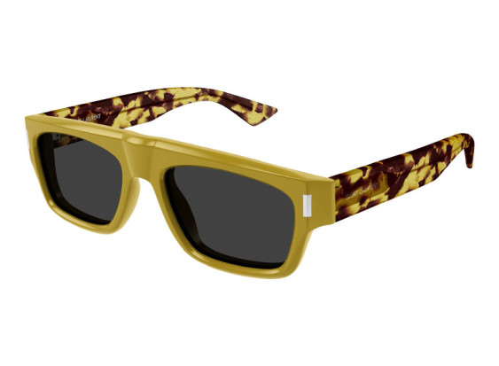 Saint Laurent SL762 004 Shiny Solid Ocra/Spotted Havana/Grey