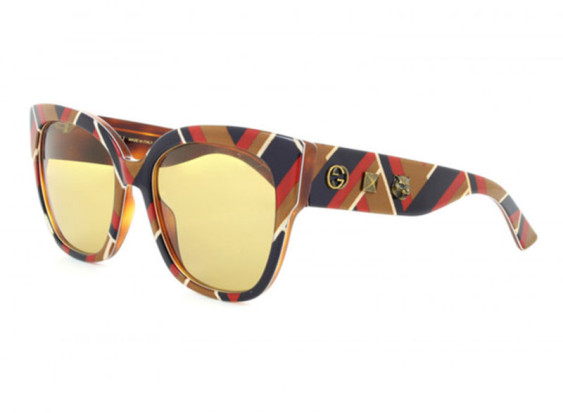 Gucci GG0059S 003 Multicolour Argyle Pattern/Persimmon