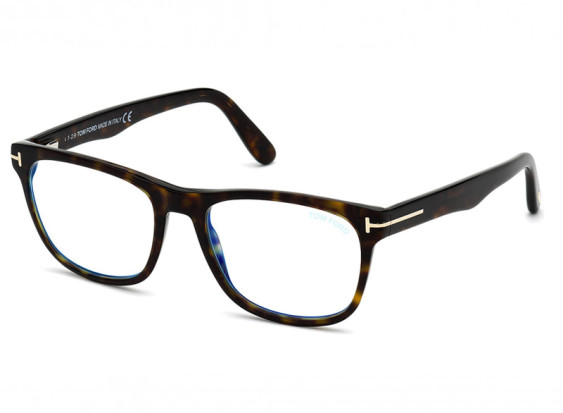 Tom Ford FT5662-B 052 Dark Havana /Clear Blue-Light Block 54mm
