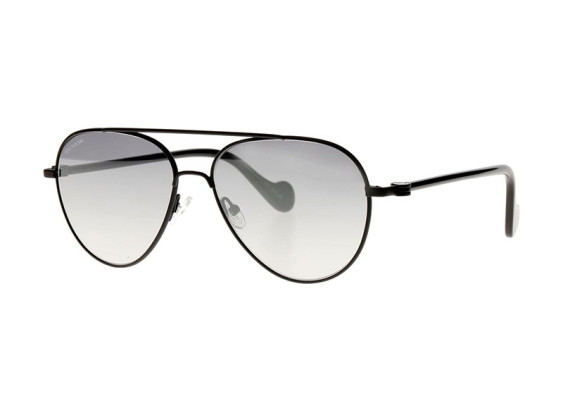 Moncler ML0056 02C Shiny Black/Smoke Mirror