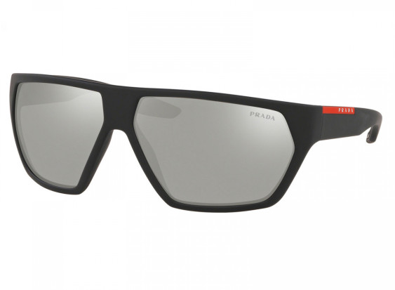 Prada PS08US DG02B0 Black Rubber/Light Grey Mirror